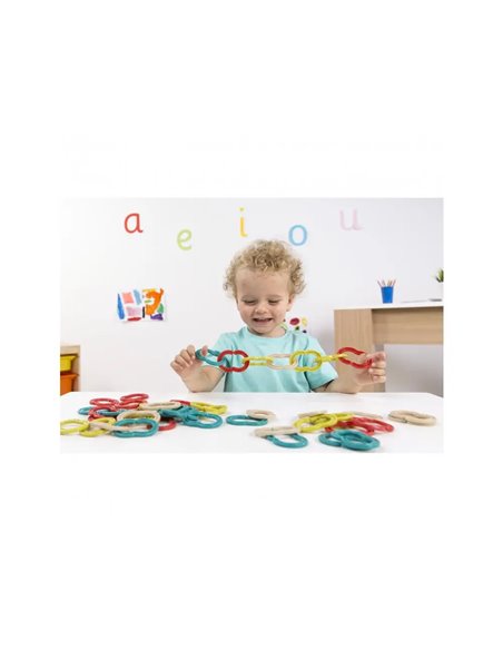 Maxi chainons eco conãus miniland 5 cm matiere ecologique 48 pieces.