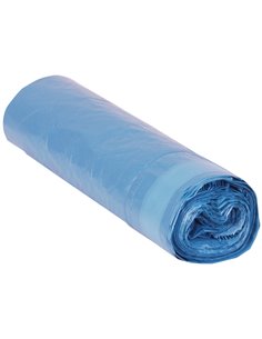 Sac poubelle domestique 55x60cm liens coulissants calibre 120 capacité 23l coloris bleu rouleau 20 unités. 2