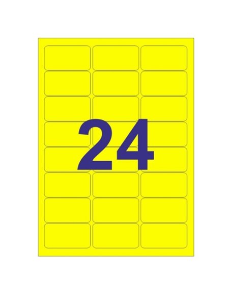 Pack de 480 étiquettes rectangulaires Apli 64 x 33,9 mm - 20 feuilles x 24 étiquettes - Adhésif permanent - Bords arrondis - Cou