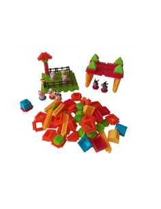 La ferme lap jeu de construction personnages animaux briques 100 pices assorties.