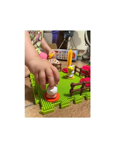 La ferme lap jeu de construction personnages animaux briques 100 pices assorties.