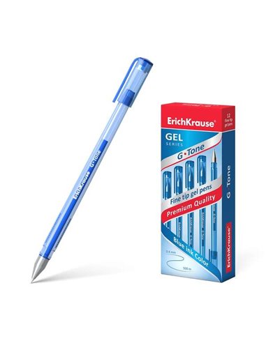 Stylo gel Erichkrause G-Tone - Corps translucide avec grip triangulaire profilé - Pointe de 0,5 mm - Encre gel à séchage rapide 