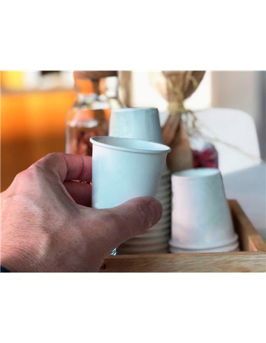 Gobelet en carton coldis biodegradable compostable de contenance 10cl paquet de 50.