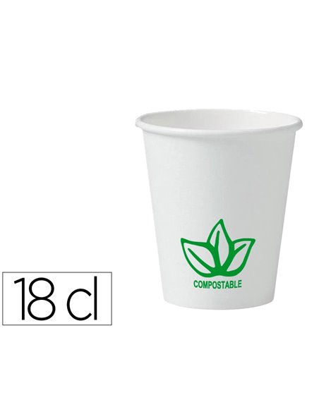 Gobelet en carton coldis biodegradable compostable de contenance 18cl paquet de 50.