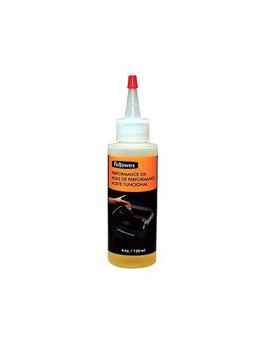 Huile lubrifiante fellowes pour destructeurs documents maximise performance prolonge durée déchiquetage flacon 125ml.