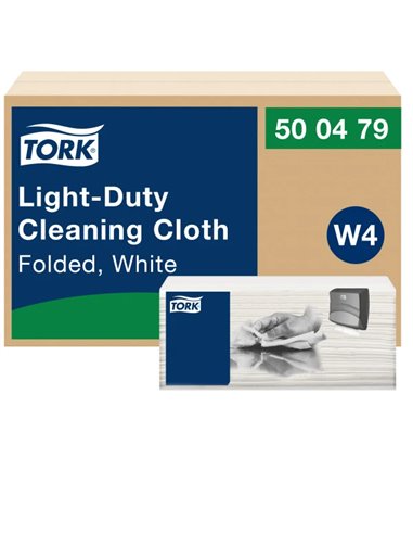 Chiffon tork w4 nettoyage leger blanc paquet 120 unites.