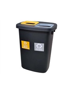 Poubelle coldis atrium duo 2 seaux 45l coloris noir.