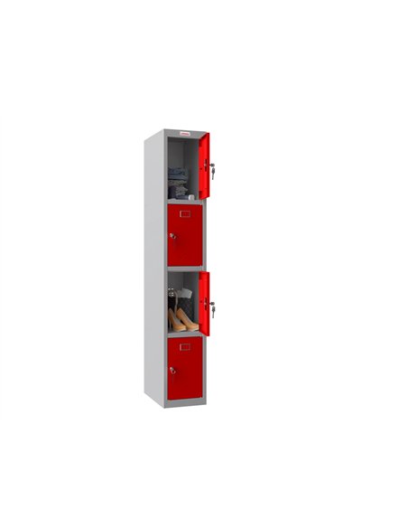 Casier personnel phoenix serie pl pl1430grk serrure a cle coloris rouge.