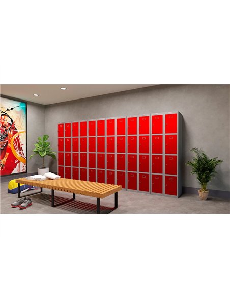 Casier personnel phoenix serie pl pl1430grk serrure a cle coloris rouge.