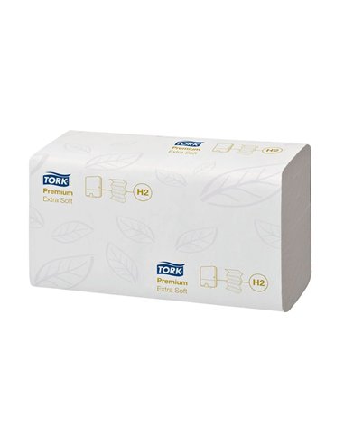 Essui mains tork plies z blanc 21.3x24cm 2 plies de 180 feuilles. Paquet de 21.