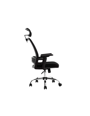 Chaise direction q-connect maille base metal repose-tete ajustable maximum supporte 130kg 1140+75x610x620mm noir.