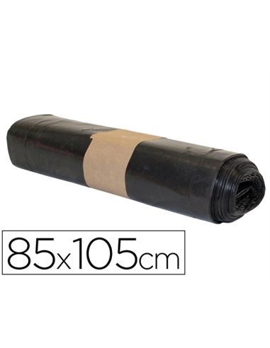 Sac poubelle industriel 85x105cm calibre 120 capacité 100l coloris noir rouleau 10 unités.