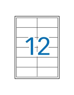 Pack Apli de 1 200 étiquettes rectangulaires 97 x 42,4 mm - 100 planches de 12 étiquettes - Bords droits - Adhésif amovible - Pe