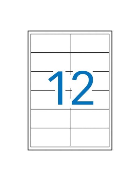 Pack Apli de 1 200 étiquettes rectangulaires 97 x 42,4 mm - 100 planches de 12 étiquettes - Bords droits - Adhésif amovible - Pe