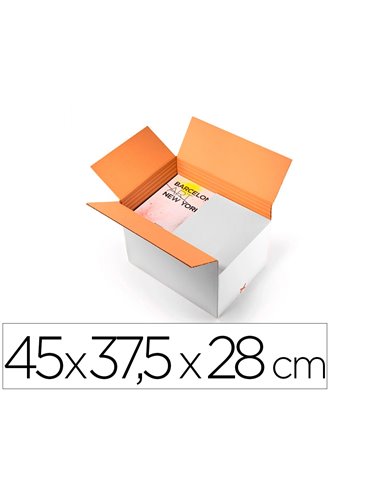 Caisse americaine q-connect ultra-resistante reglable en hauteur double cannelure 7mm 450x280x375mm coloris blanc.