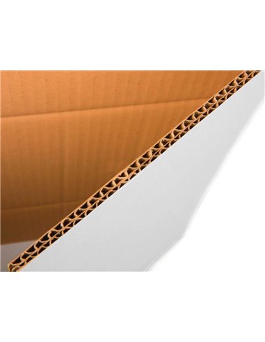 Caisse americaine q-connect ultra-resistante reglable en hauteur double cannelure 7mm 450x280x375mm coloris blanc.
