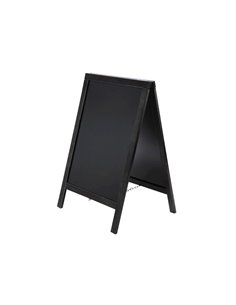 Tableau sol noir liderpapel bois hôtellerie chevalet double face marqueur type craie 75x135x52cm. 2