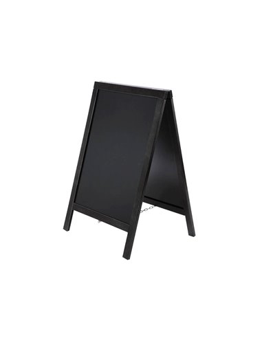Tableau sol noir liderpapel bois hôtellerie chevalet double face marqueur type craie 75x135x52cm.