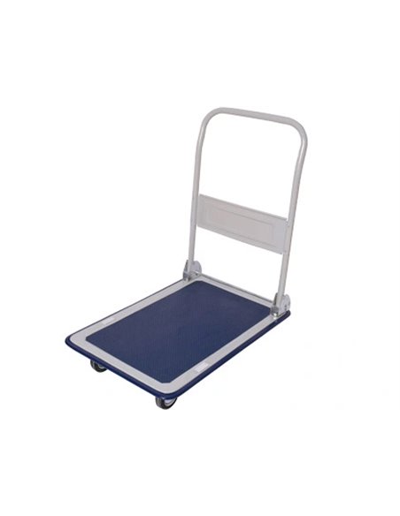 Chariot pliant 4 roues dossier rabattable plateforme tapis antidérapant charge maximale 300kg 16.2kg.