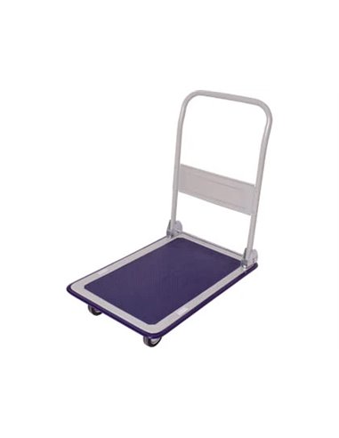 Chariot pliant 4 roues dossier rabattable plateforme tapis antidérapant charge maximale 150kg 9.1kg.