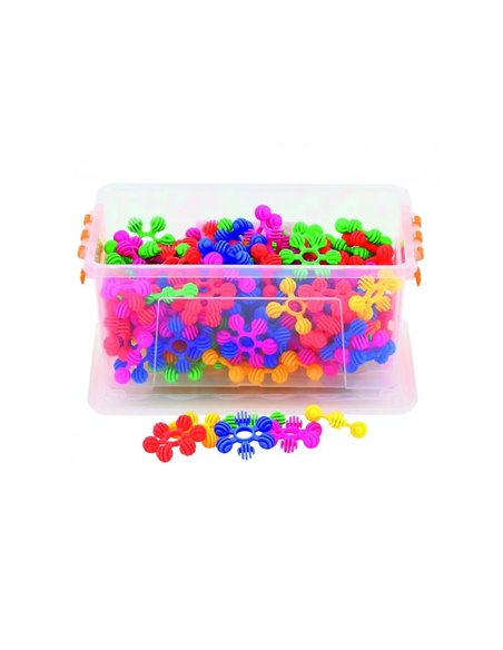 Fleurs a assembler vinco educational plastique souple et silencieux diametre 4 cm 190 pieces.