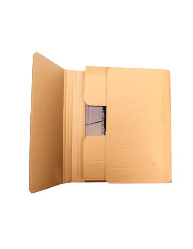 Boite carton q-connect speciale emballage livres catalogues revues dossiers montage facile cannelure 3mm 300x240x60mm.