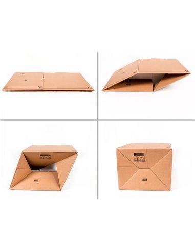 Caisse americaine q-connect encarton fond automatique cannelure 3mm 210x170x110mm montage rapide coloris kraft.