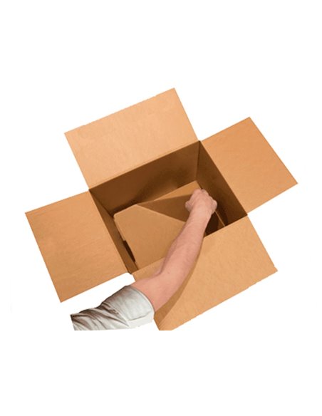 Caisse americaine q-connect encarton fond automatique cannelure 3mm 210x170x110mm montage rapide coloris kraft.