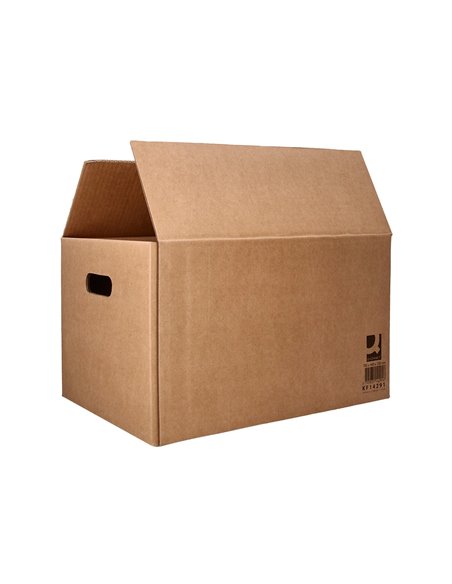 Caisse americaine q-connect ultra-resistante avec poignees double cannelure 7mm 700x440x330mm coloris kraft.