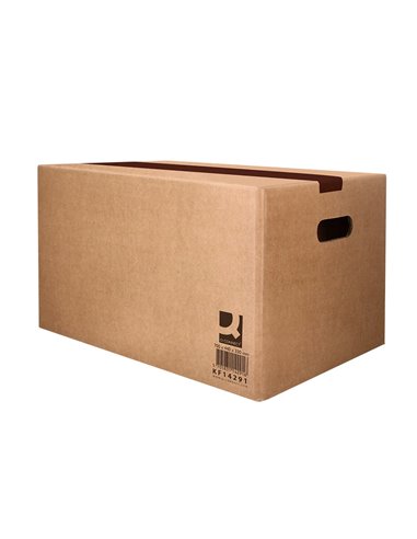 Caisse americaine q-connect ultra-resistante avec poignees double cannelure 7mm 700x440x330mm coloris kraft.