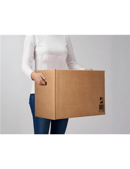 Caisse americaine q-connect ultra-resistante avec poignees double cannelure 7mm 700x440x330mm coloris kraft.