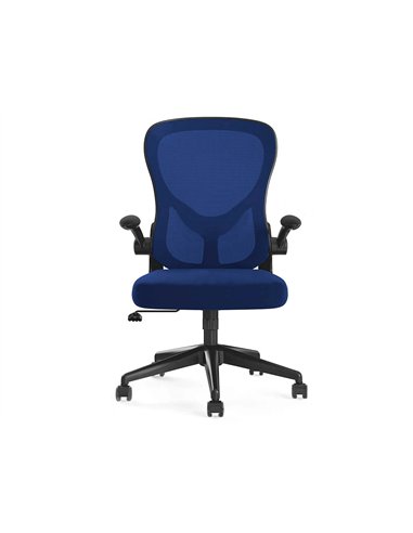 Chaise bureau q-connect rotative base nylon maille maximum supporte 130kg 910+75x550x610mm coloris bleu.