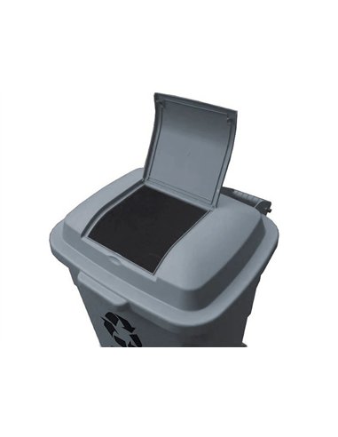 Poubelle conteneur q-connect plastique avec couvercle capacite 240l coloris gris dim. 1040x610x610mm avec.