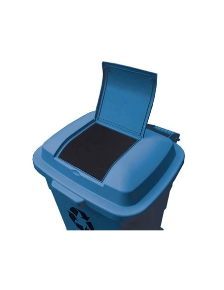 Poubelle q-connect conteneur polystyrène couvercle 240l 620x610x1040mm 2 roues coloris bleu.