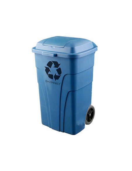 Poubelle q-connect conteneur polystyrène couvercle 240l 620x610x1040mm 2 roues coloris bleu.