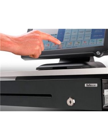 Tiroir caisse safescan sd-4141 acier robuste tiroir pvc ouverture par pression 12 compartiments 410x115x415mm.