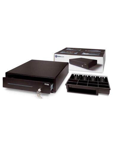 Tiroir caisse safescan sd-4141 acier robuste tiroir pvc ouverture par pression 12 compartiments 410x115x415mm.