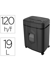 Destructeur q-connect q120 occasionnel vitesse 3.5min a4 coupe croisee 4x12 mm a4 19l 366x287x500mm 11kg.