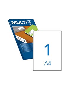 Lot de 100 étiquettes blanches à bords droits, dimensions 210 x 297 mm, avec adhésif permanent, pour usages multiples