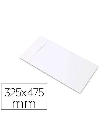Pochette antalis plastique opaque co-extrudé indéchirable imperméable ouverture grand côté 325x475mm coloris blanc 500u.