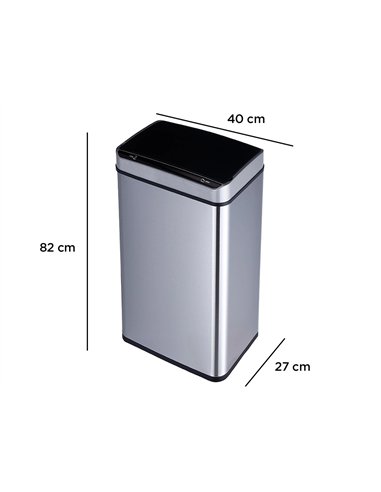 Poubelle q-connect metallique ouverture automatique capacite 80l.