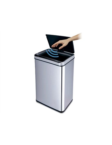 Poubelle q-connect metallique ouverture automatique capacite 80l.