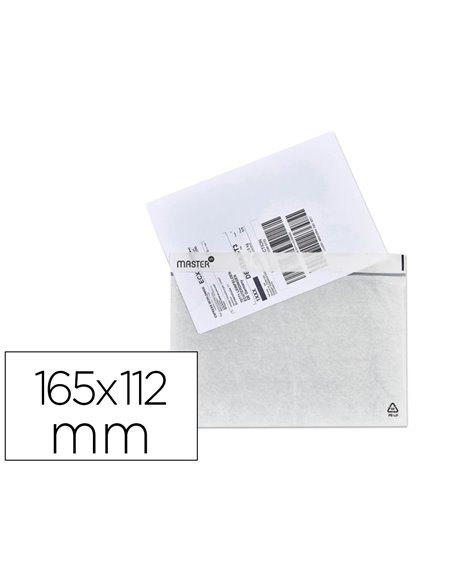 Pochette porte-document antalis dos auto-adhésif c6 165x112mm document visible protégé résiste température 1000u.