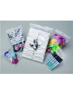 Sachet transparent ecoclip polyethylene basse densite fermeture zip trou pba08 6mm 10x15cm 100 unites.