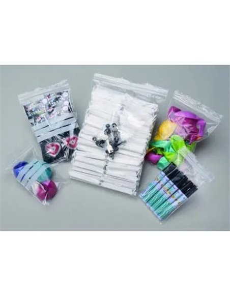 Sachet transparent ecoclip polyethylene basse densite fermeture zip trou pbag04 6mm 6x8cm 100 unites.