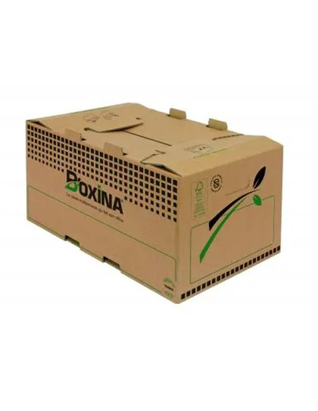 Caisse multi-usage boxina double cannelure empilable stockage demenagement 53x35x26,8cm.