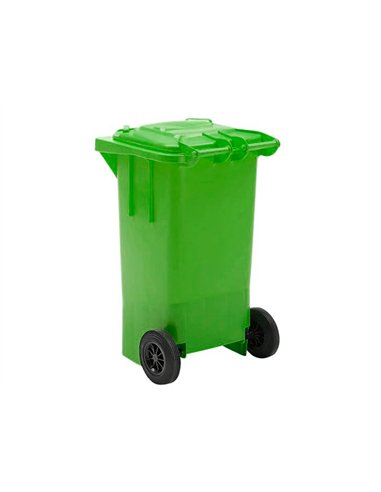 Poubelle q-connect conteneur plastique couvercle 100l 470x750x370mm verre coloris vert.