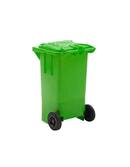 Poubelle q-connect conteneur plastique couvercle 100l 470x750x370mm verre coloris vert.