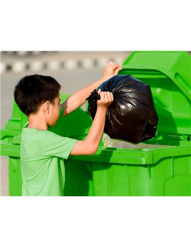 Poubelle q-connect conteneur plastique couvercle 100l 470x750x370mm verre coloris vert.