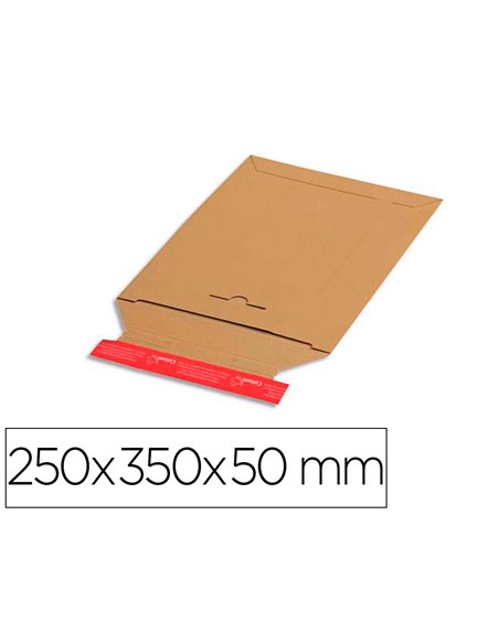 Pochette expedition colompac carton ondule bande adhesive 250x350x50mm.